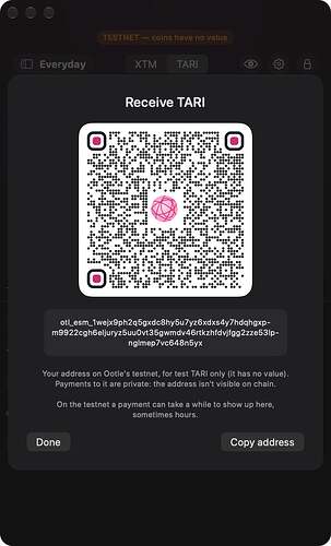 testnet-tari-receive