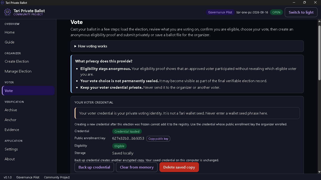 Screenshot Credentials